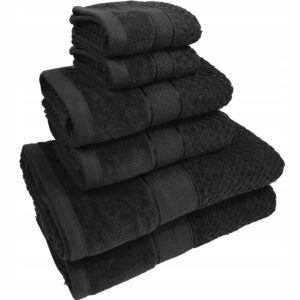 KOMPLET RĘCZNIKI KĄPIELOWE 6x SZTUK PREZENT 500gsm czarny