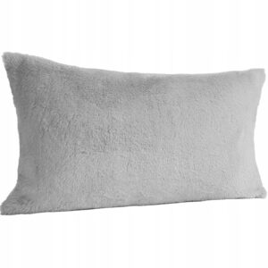 Futrzana poszewka dekoracyjna 30 x 50cm srebrny