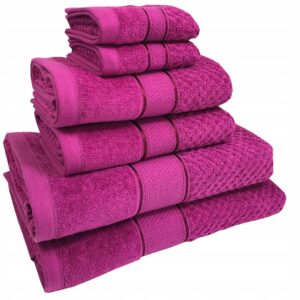 KOMPLET RĘCZNIKI KĄPIELOWE 6x SZTUK PREZENT 500gsm amarant