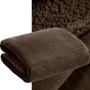 Koc narzuta dwustronny PREMIUM 70 x 160 cm ciemny brąz