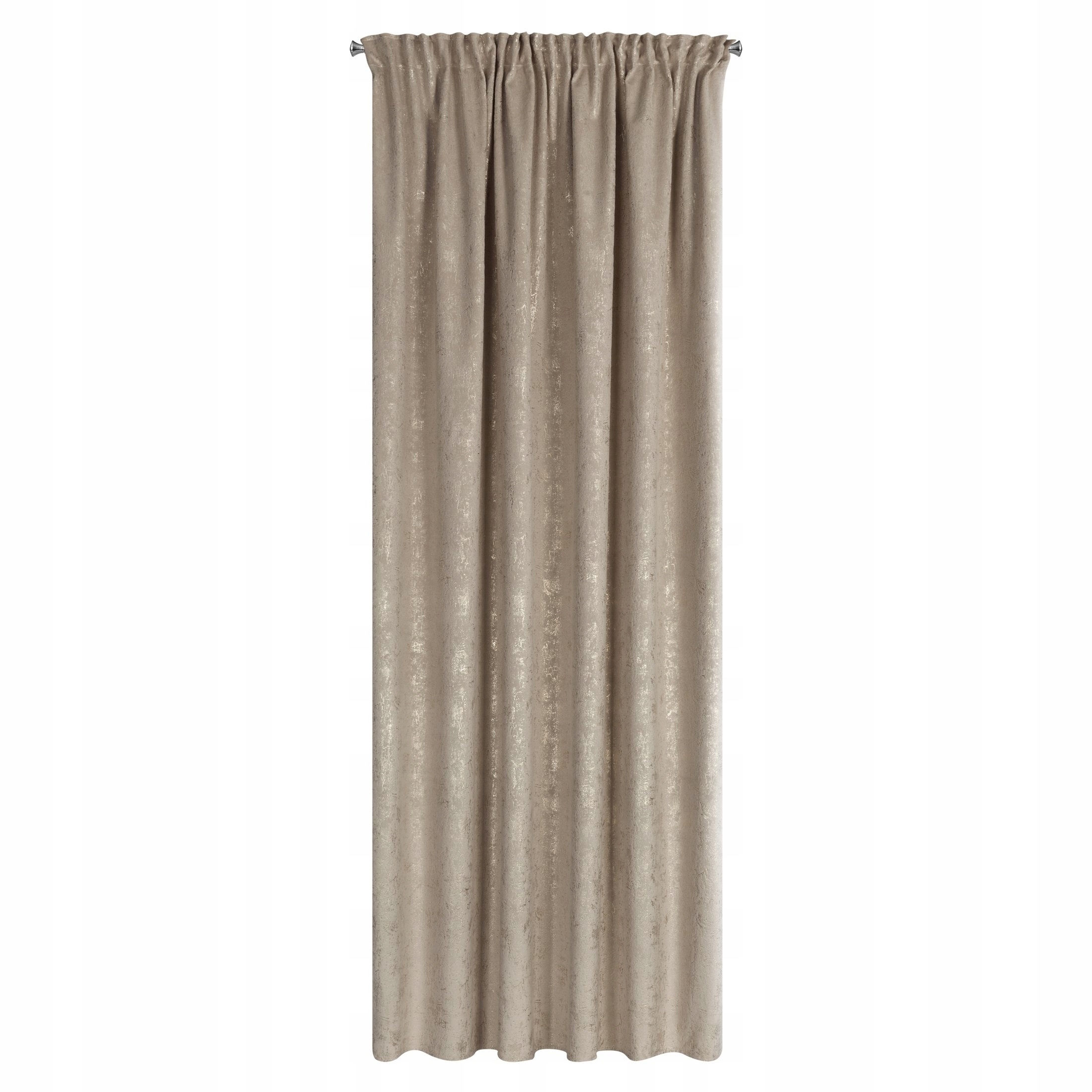 Nowoczesna Zasłona welwetowa 140X270 beżowa z delikatnym nadrukiem - obrazek 15
