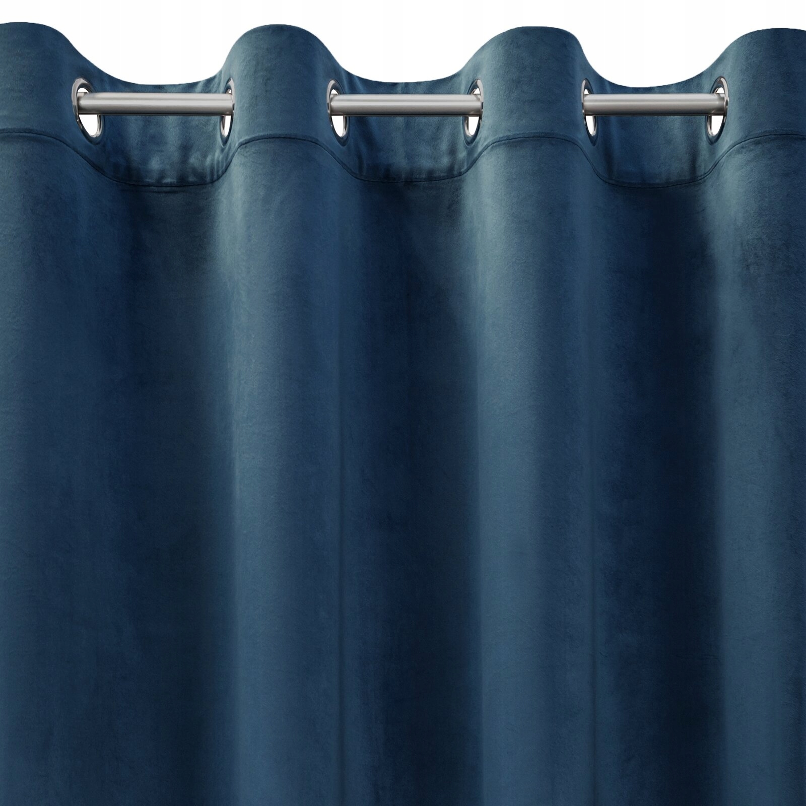 Mięciutka zasłona welwetowa kółka 140x250 granat - obrazek 12
