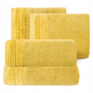 Ręcznik 2 x 50x90cm + 2 x 70x140cm 500g bawełna komplet musztardowy