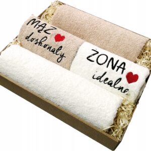PREZENT ROCZNICA ŚLUBU RĘCZNIKI 4 SZT PUDEŁKO
