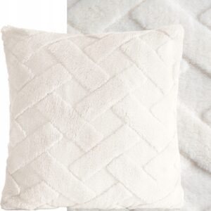 Puszysta i niezwykle miękka dekoracyjna poszewka 45 x 45cm kremowa