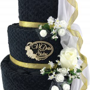 KOMPLET RĘCZNIKÓW PREZENT ŚLUB 6 SZT ROCZNICA TORT