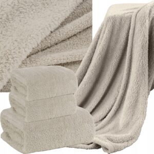 ZESTAW 170x210 + 2 x 70x160 Mięciutki koc narzuta BEŻ