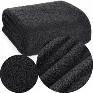 Mięciutki koc narzuta na fotel na kanapę 70 cm x 160 czarny