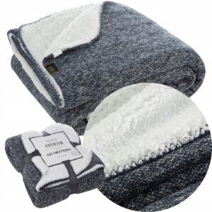 Koc narzuta dwustronny PREMIUM 200 x 150cm granatowy