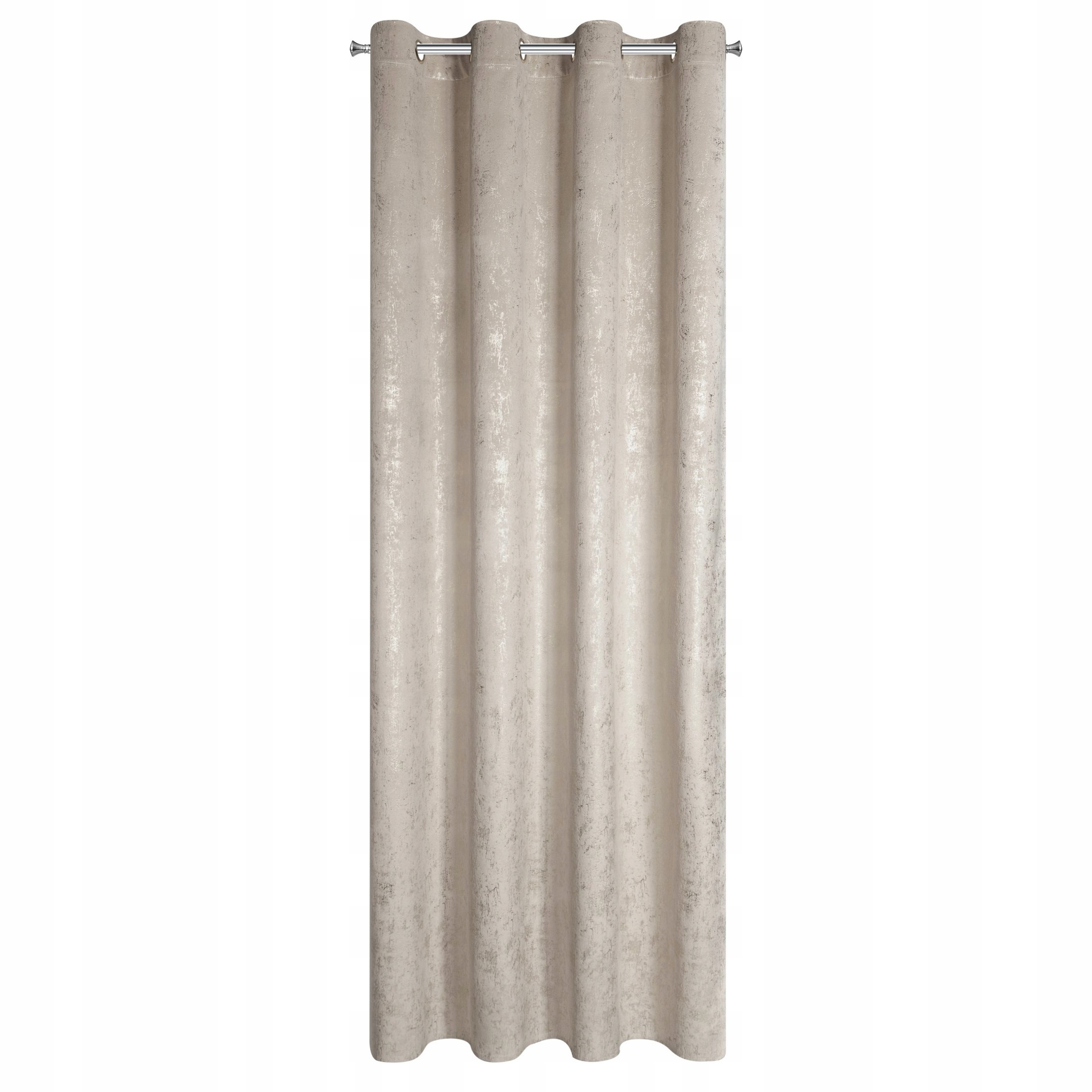 Zasłona 140X250 beżowa welwetowa z nadrukiem przelotka - obrazek 5