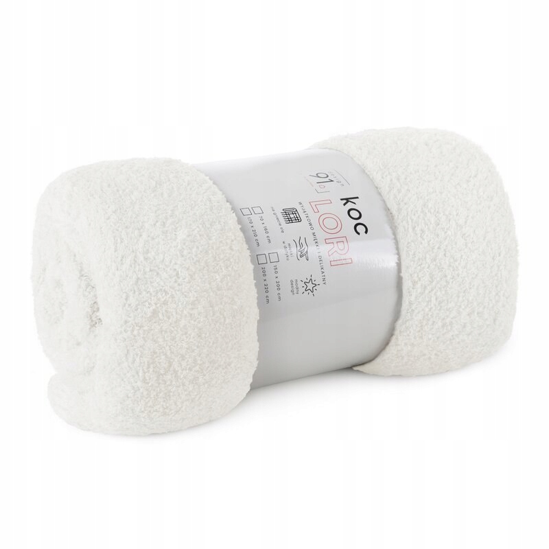 Mięciutki koc narzuta 200 cm x 220 cm biały typ flano prezent - obrazek 12