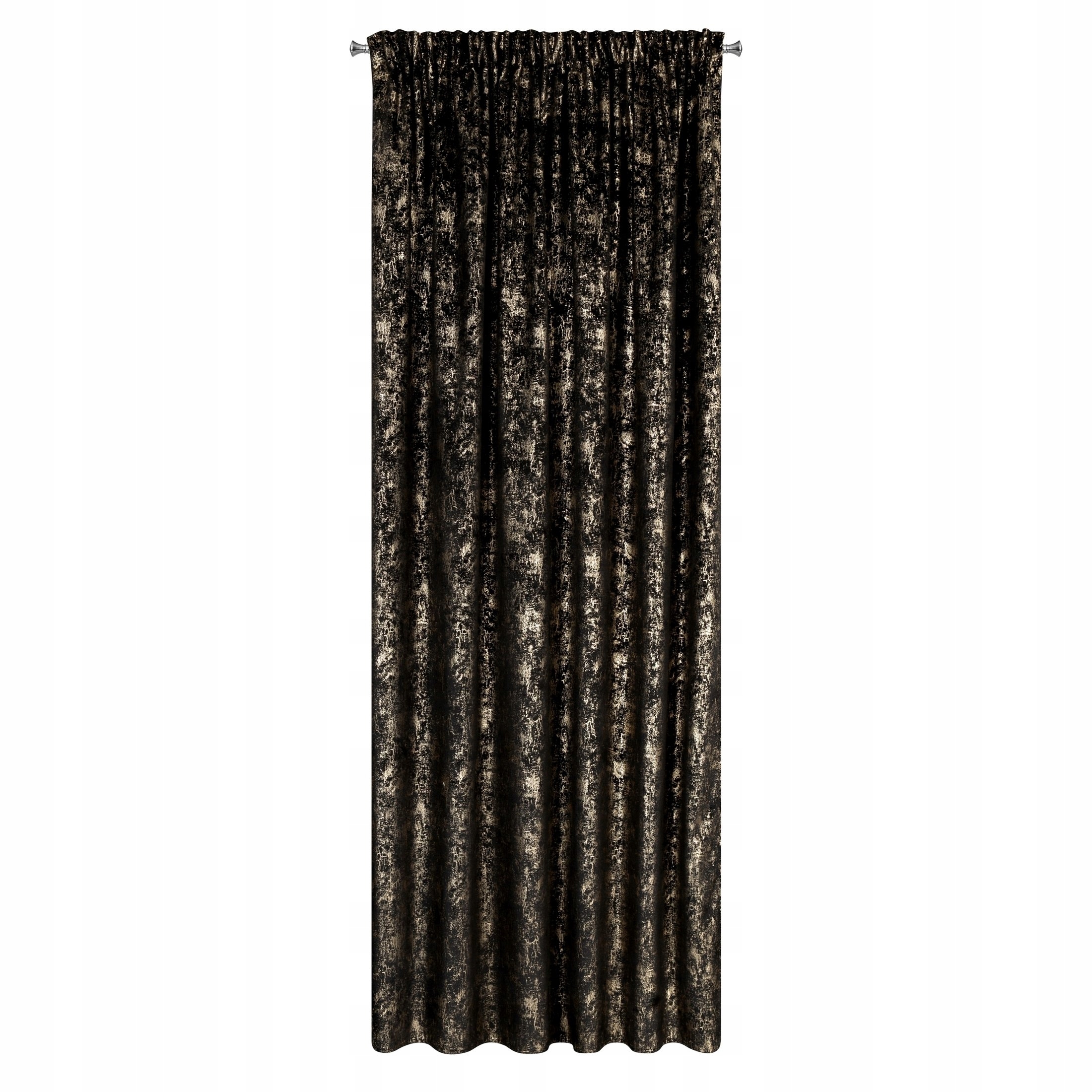 Nowoczesna Zasłona welwetowa 140X270 czarna z delikatnym nadrukiem - obrazek 3