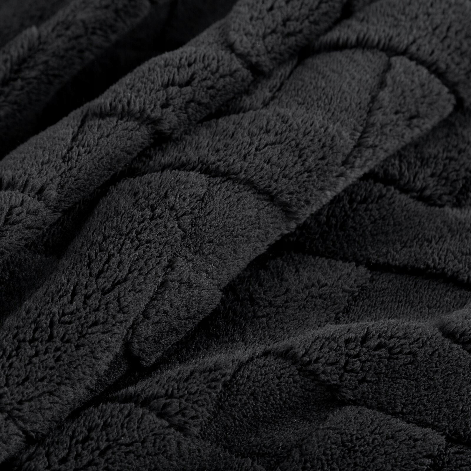 Koc narzuta 70x160 Caro czarny gruby mięciutki puszysty - obrazek 15