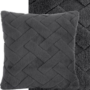 Puszysta i niezwykle miękka dekoracyjna poszewka 45 x 45cm stalowy