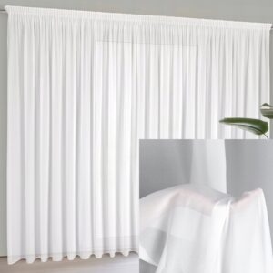 Firana gotowa biała 400x270 taśma szyfon bez prasowania