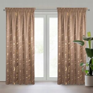 Zasłona Molly brąz szampan 140x270 Eurofirany taśma