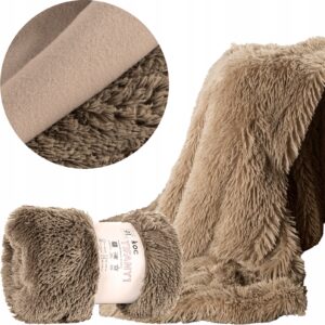 Koc narzuta włochacz 150 cm x 200 beżowy