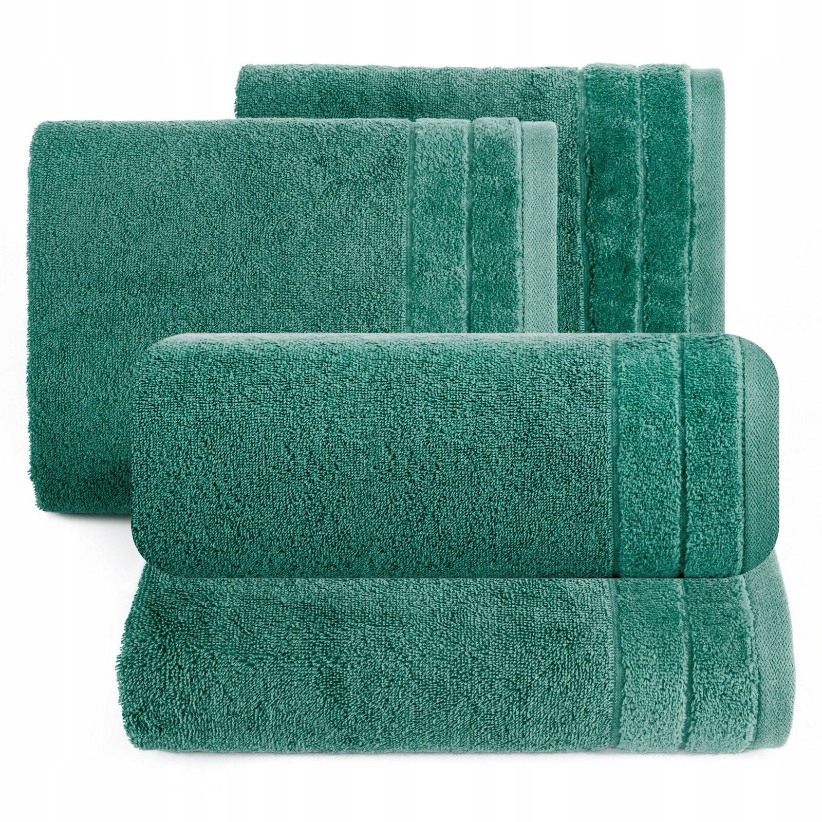 Ręcznik 2 x 50x90cm + 2 x 70x140cm 500g bawełna komplet ciemny zielony - obrazek 5