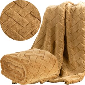 Koc narzuta 70x160 miód gruby mięciutki puszysty