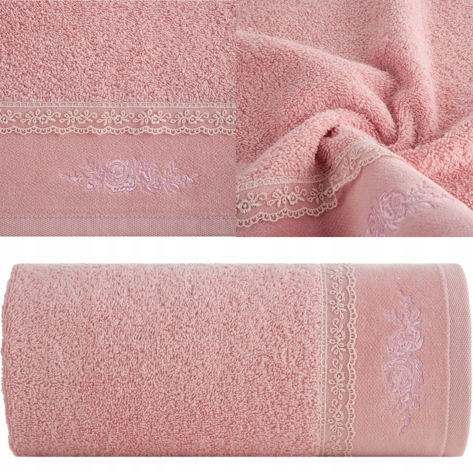 Piękny mięciutki ręcznik kąpielowy bawełna 70x140 różowy prezent - obrazek 9