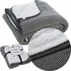 Koc narzuta dwustronny PREMIUM 200 x 150cm czarny