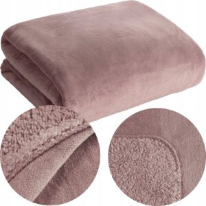 Koc narzuta dwustronny PREMIUM 170 x 210cm róż