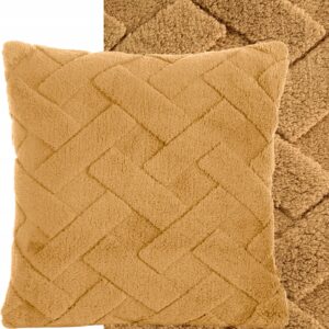 Puszysta i niezwykle miękka dekoracyjna poszewka 45 x 45cm miodowa