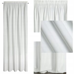 Mięciutka zasłona welwetowa taśma 140x270 biała