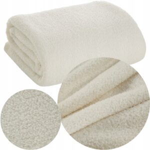 Mięciutki koc narzuta na fotel na kanapę 70 cm x 160 krem