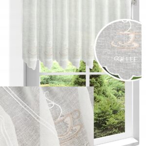 FIRANA DO KUCHNI KOLOR NATURA+BEŻ HAFT WYS 60 CM