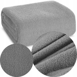 Mięciutki koc narzuta na kanapę 150 cm x 200 srebrny