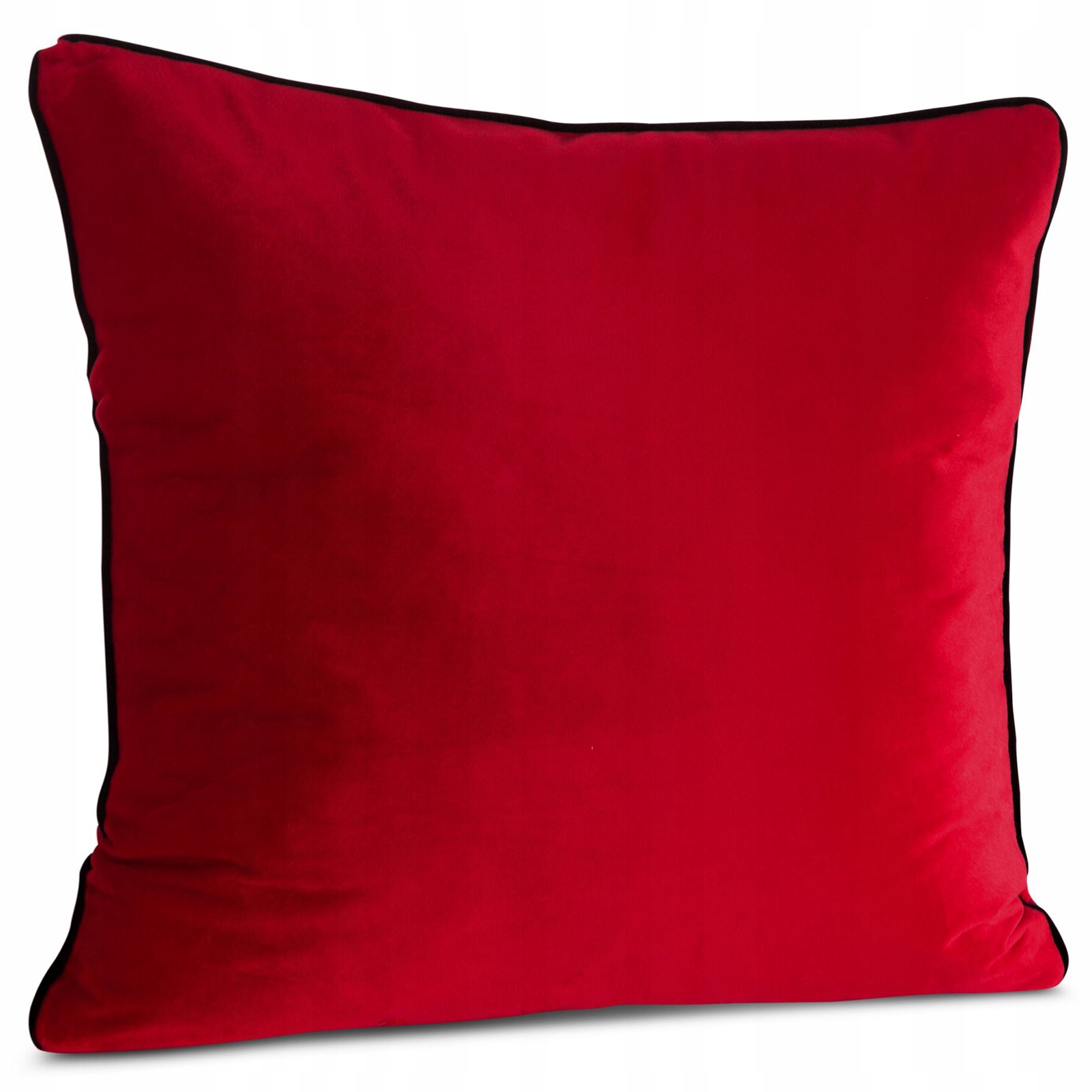 Poszewka dekoracyjna 45X45 czerwona z wypustką welwetowa - obrazek 7