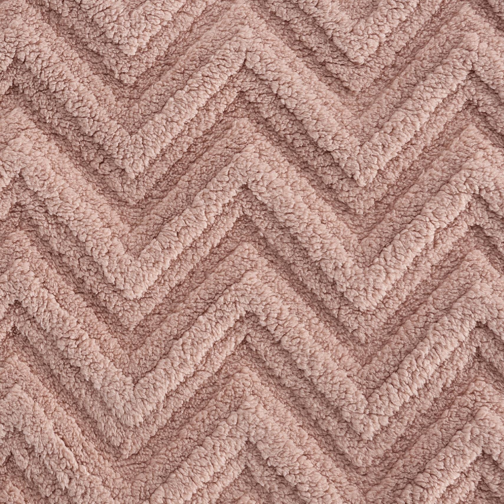 Koc narzuta 70x160 gruby mięciutki puszysty jodełka jasny puder - obrazek 8