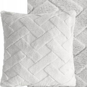 Puszysta i niezwykle miękka dekoracyjna poszewka 45 x 45cm srebrny