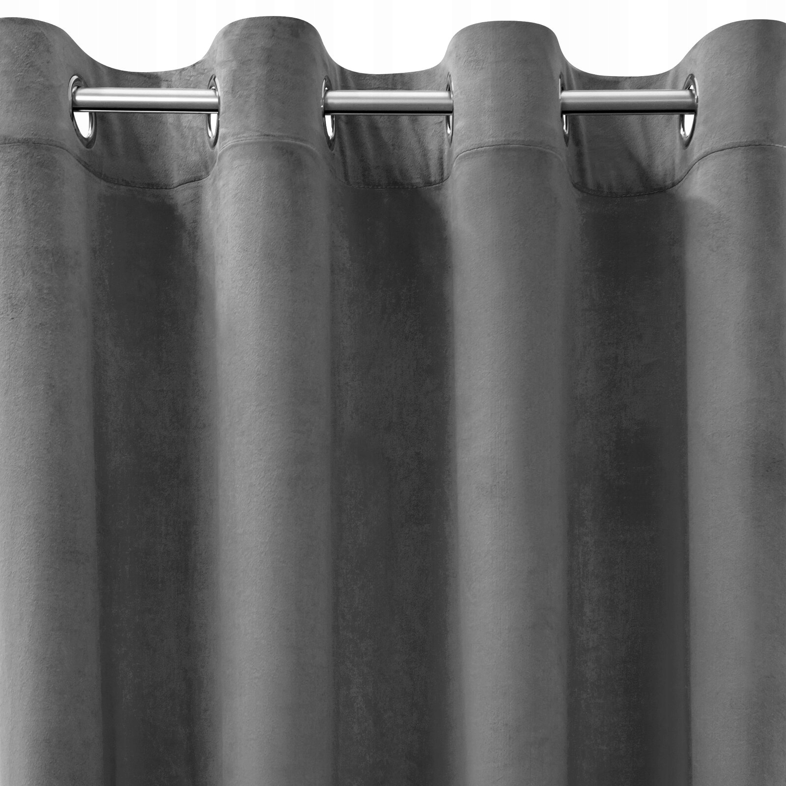 Nowoczesna zasłona welwetowa w przelotkę 140x250 stal - obrazek 5