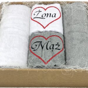 KOMPLET RĘCZNIKÓW PREZENT ŚLUB 4 SZT