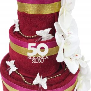 PREZENT ROCZNICA ŚLUBU RĘCZNIKI 6 SZT 500GSM TORT
