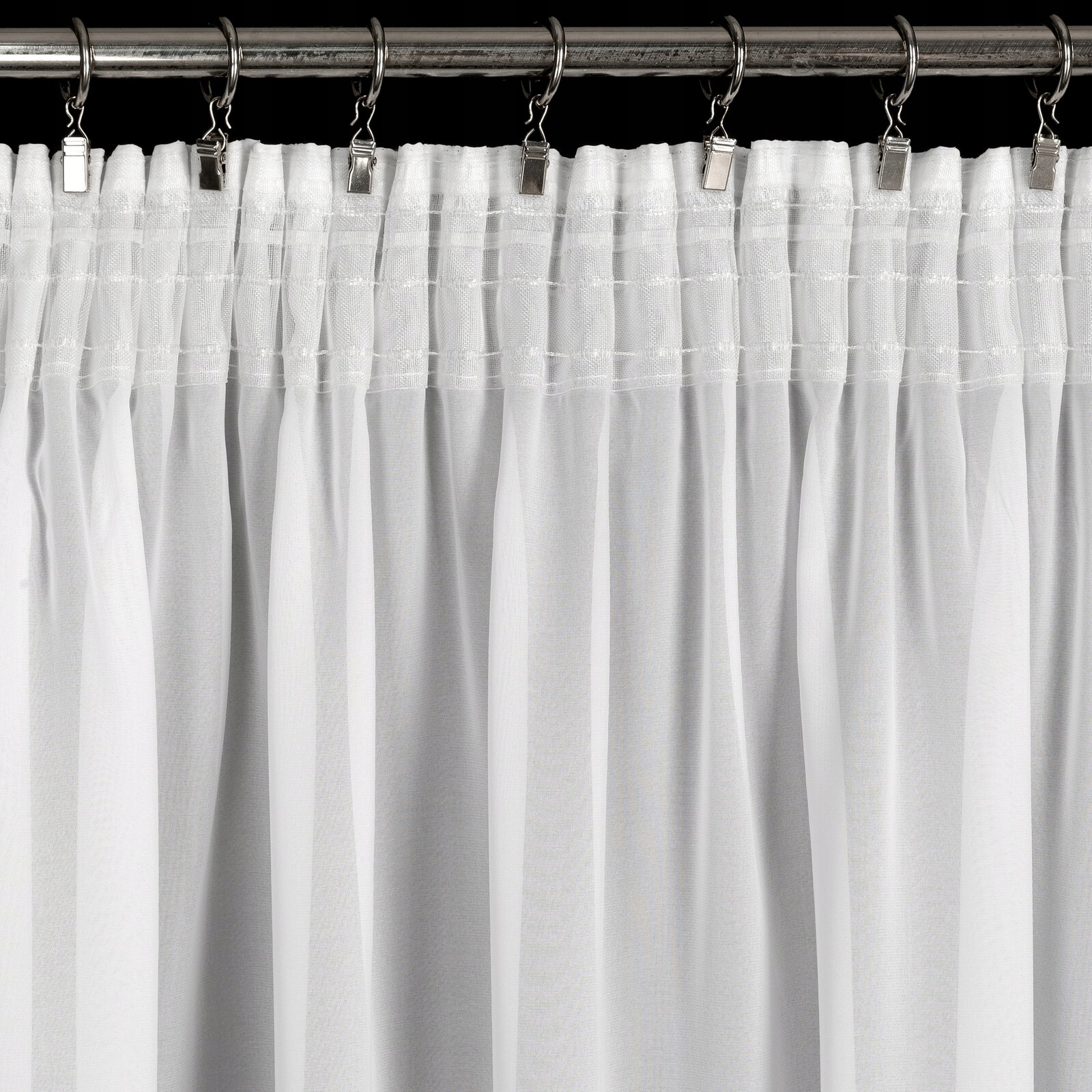 Firana gotowa biała 400x270 taśma szyfon bez prasowania - obrazek 16