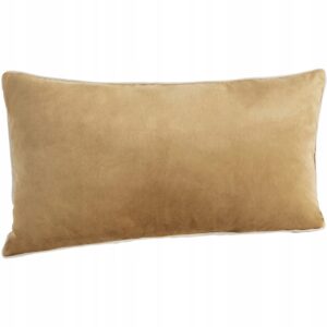 Poduszka z wypełnieniem welwetowa z ozdobną lamówką 30x50 miód