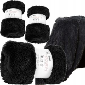 Koc narzuta na kanapę i fotele 170x210 + 2x 70x160 czarny