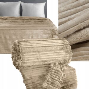 Narzuta koc gruby mięciutki 200 cm x 220 cm krem