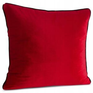 Poszewka dekoracyjna 45X45 czerwona z wypustką welwetowa