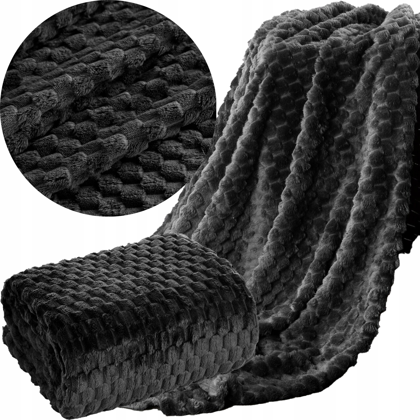 Koc narzuta 70 cm x 160 cm bardzo miękki w dotyku z efektem 3d - obrazek 15