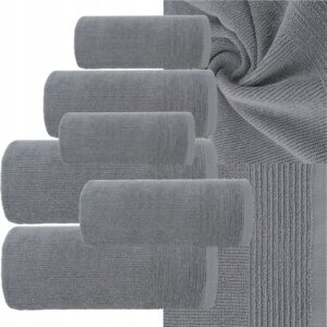 Ręcznik 2x30x50cm + 2 x 50x90cm + 2 x 70x140cm 500g bawełna zestaw srebrny