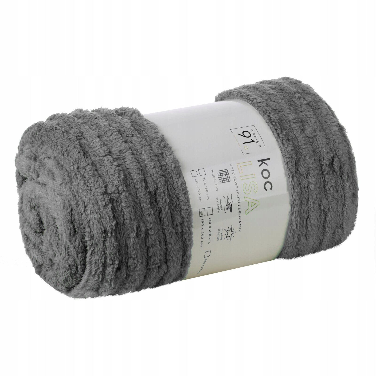 Mięciutki koc narzuta 200 cm x 220 cm stal prezent - obrazek 16