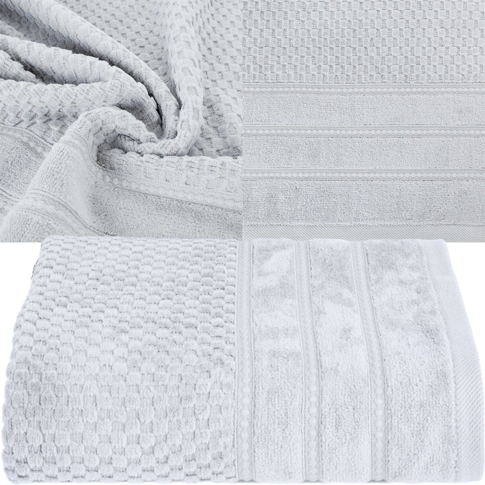 RĘCZNIK KĄPIELOWY BAWEŁNA 30x50 KOLORY PREZENT SREBRNY - obrazek 5