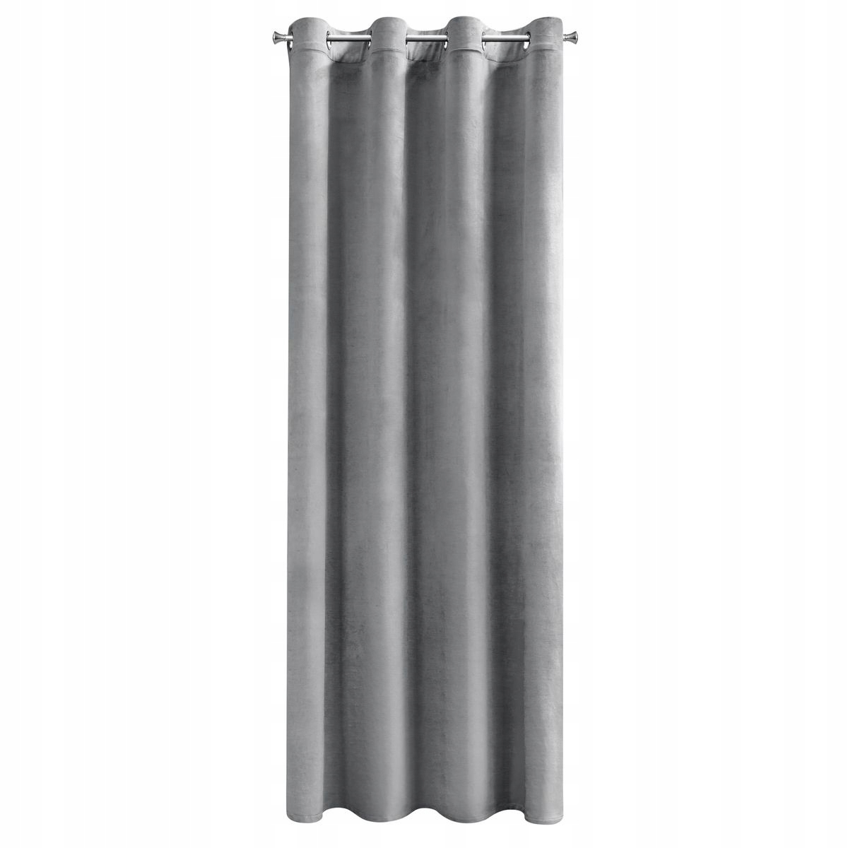 Mięciutka zasłona welwetowa kółka 140x250 srebrny - obrazek 8