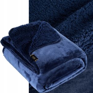 Koc narzuta dwustronny PREMIUM 170 x 210cm granatowy