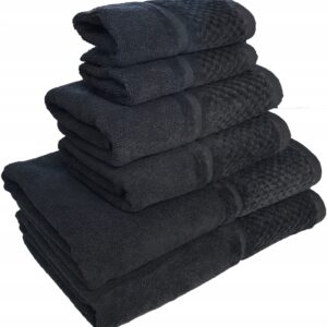 KOMPLET RĘCZNIKI KĄPIELOWE 6x SZTUK PREZENT 500gsm czarny