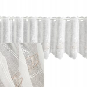 FIRANA DO KUCHNI KOLOR NATURA+BEŻ HAFT WYS 40 CM